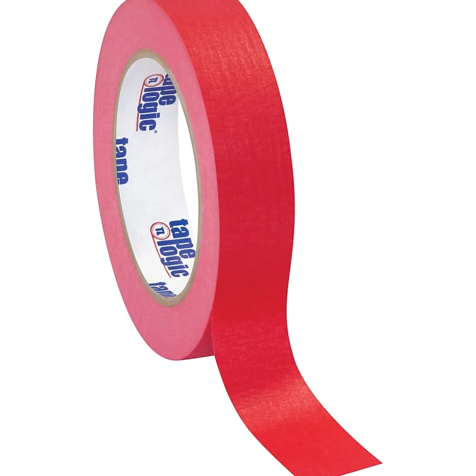 ™ 1" x 60 Yards Masking Tape, Red, 12 Rolls (T93500312PKR) | Tape Logic New