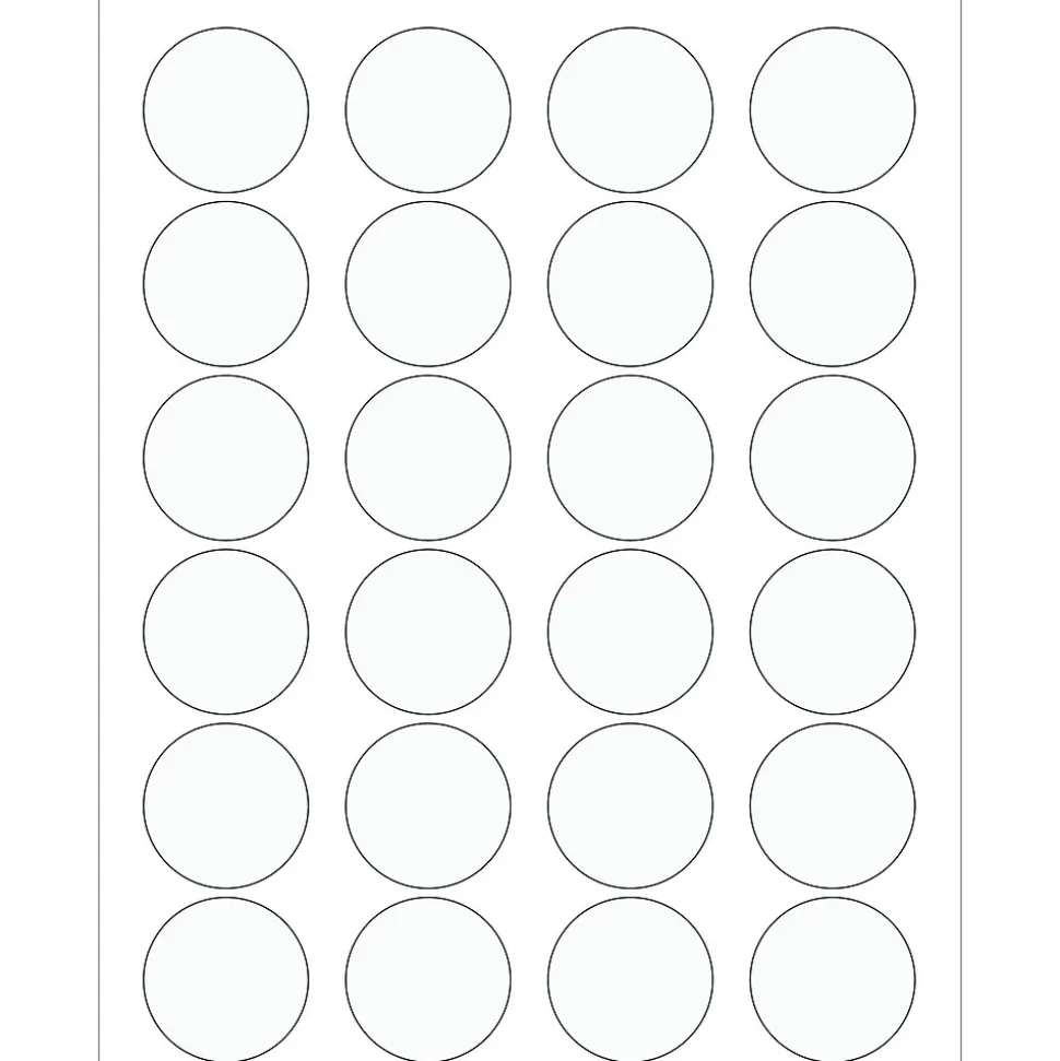 ® Circle Laser Labels, 1 5/8", Clear, 2400/Case (LL231CL) | Tape Logic Shop