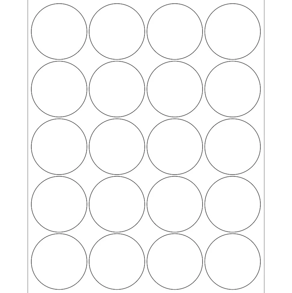 ® Circle Laser Labels, 2", Glossy White, 2000/Case (LL302) | Tape Logic Best