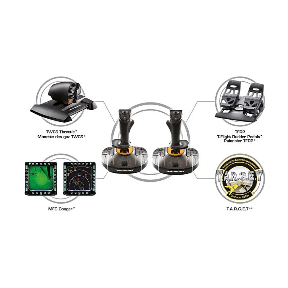 T.16000M FCS Space Sim Duo 2960815 Joysticks for PC, Black/Yellow | Thrustmaster New