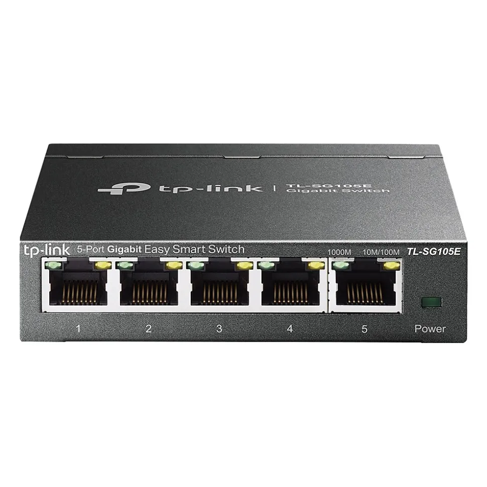 Easy Smart 5-Port Gigabit Ethernet Smart Switch, 10/100/1000 Mbps, Black (TL-SG105E) | TP-LINK Fashion
