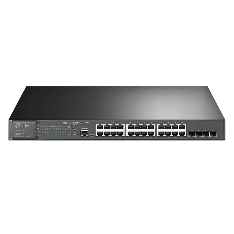 JetStream 24-Port Gigabit Ethernet PoE+ Managed Switch, Black (TL-SG3428MP) | TP-LINK Store