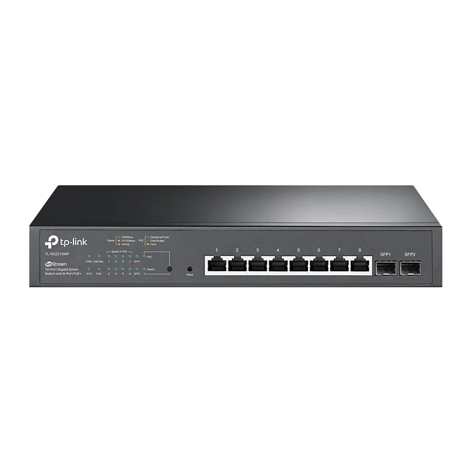 JetStream 8-Port Gigabit Ethernet PoE+ Managed Switch, 20Gbps, Black (TL-SG2210MP) | TP-LINK Shop