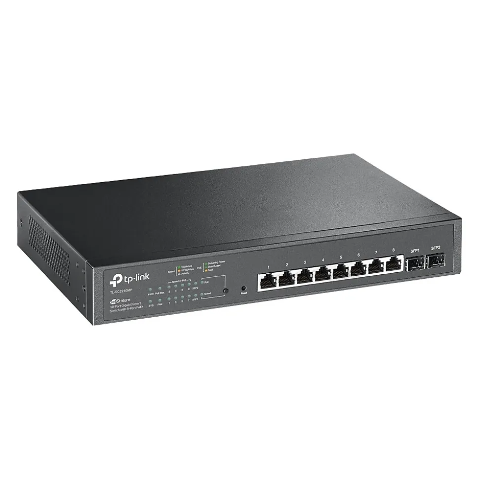 JetStream 8-Port Gigabit Ethernet PoE+ Managed Switch, 20Gbps, Black (TL-SG2210MP) | TP-LINK Shop