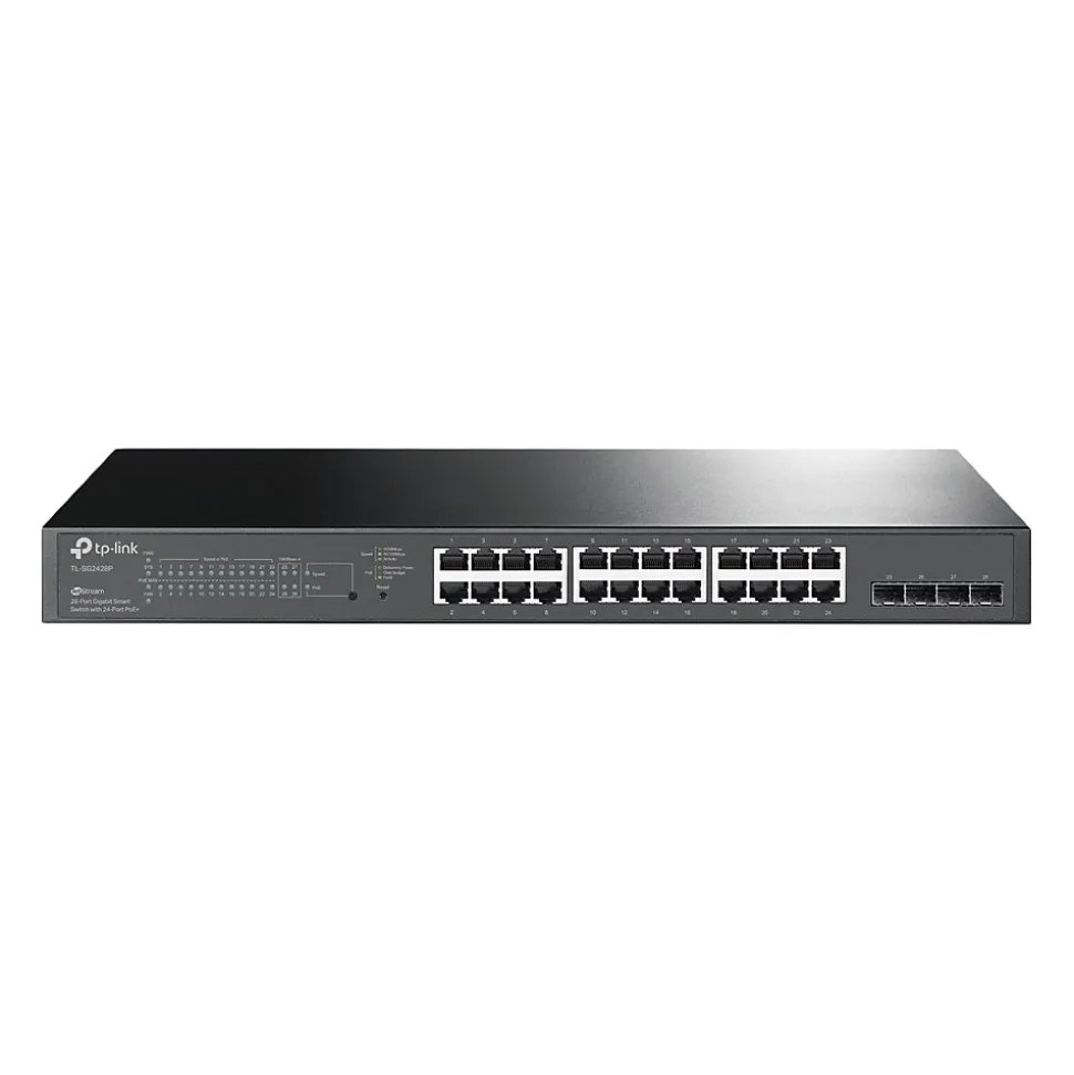 JetStream 24-Port Gigabit Ethernet PoE+ Smart Switch, Black (TL-SG2428P) | TP-LINK Outlet