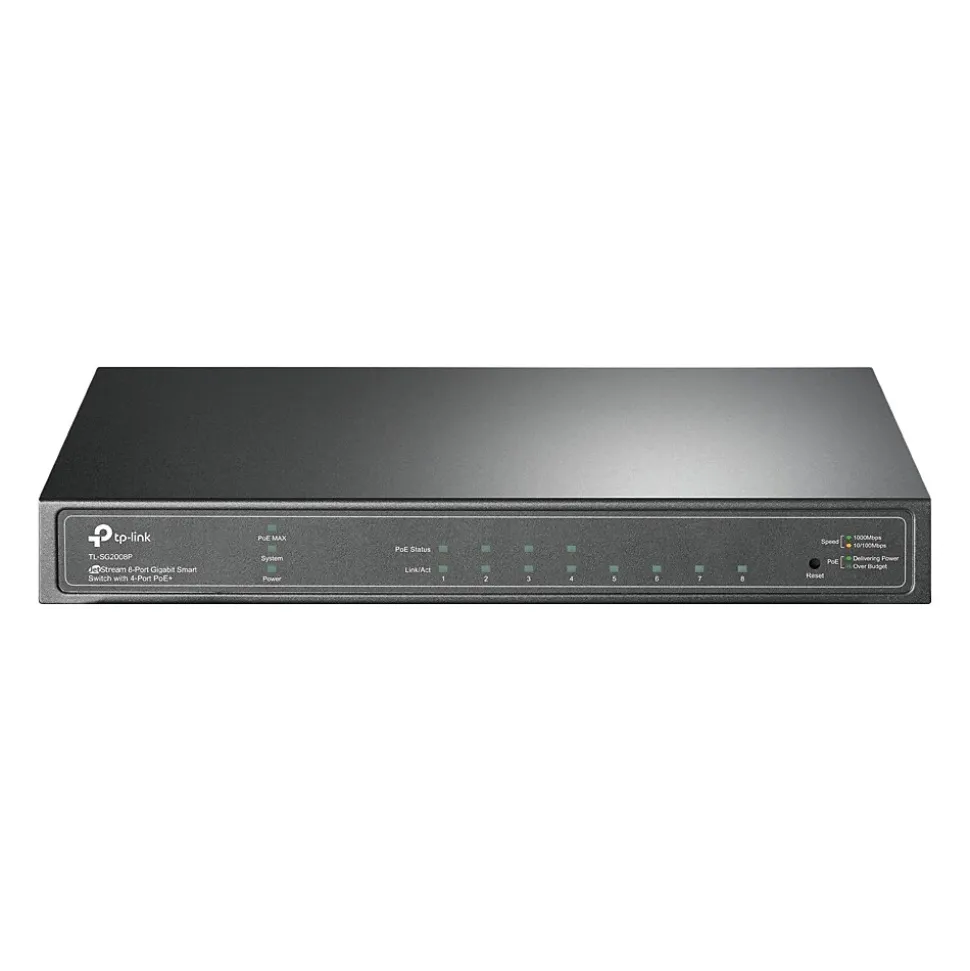 JetStream 8-Port Gigabit Ethernet PoE Smart Switch, Black (TL-SG2008P) | TP-LINK Outlet