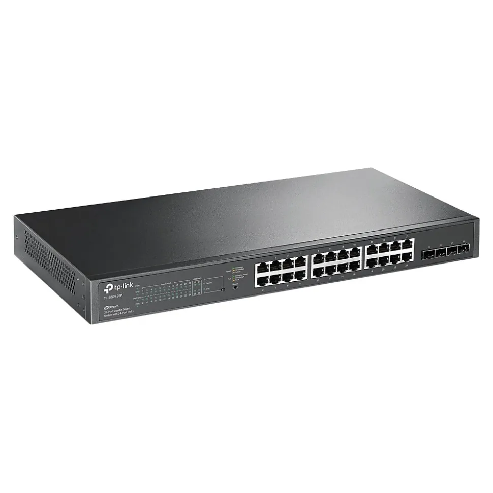 JetStream 24-Port Gigabit Ethernet PoE+ Smart Switch, Black (TL-SG2428P) | TP-LINK Outlet