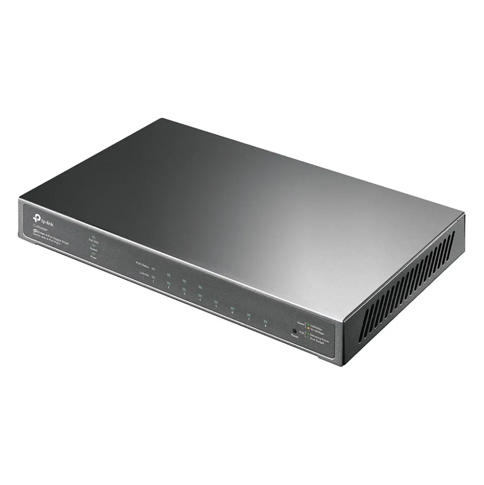 JetStream 8-Port Gigabit Ethernet PoE Smart Switch, Black (TL-SG2008P) | TP-LINK Outlet