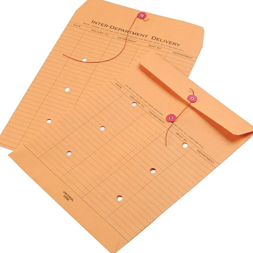 String/Button Interoffice #97 Envelopes, 10 x 13, Kraft, 100/Box | Universal Sale