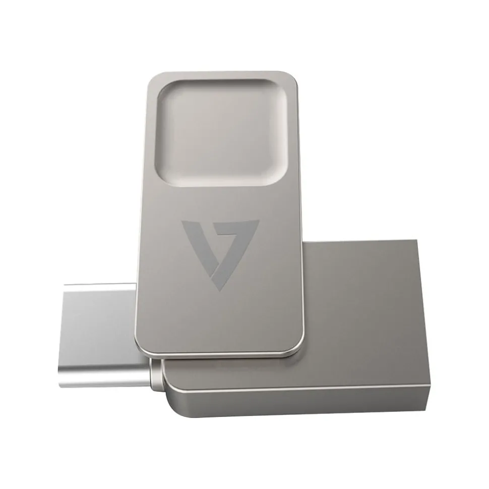 Dual 128GB USB 3.2 Type C Flash Drive, Gray (VF3128GTC) | V7 New