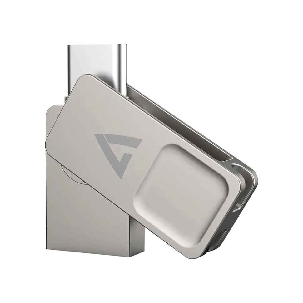 Dual 128GB USB 3.2 Type C Flash Drive, Gray (VF3128GTC) | V7 New
