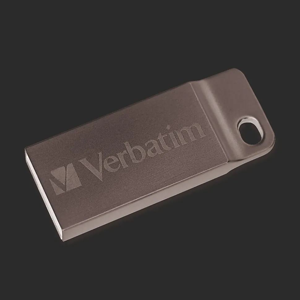 Metal Executive 32GB USB 2.0 Type A Flash Drive, Silver (98749) | Verbatim New