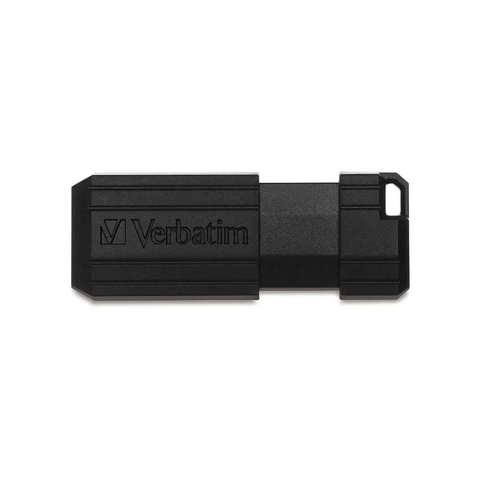 PinStripe 16GB USB 2.0 Type A Flash Drive, Black (49063) | Verbatim Store
