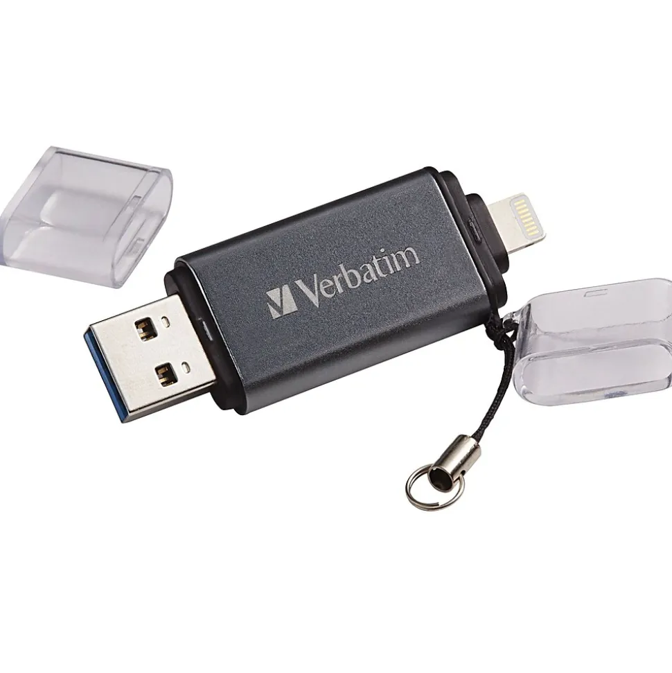 Store 'n' Go Dual 64GB USB 3.0 Lightning Flash Drive, Graphite (49301) | Verbatim Discount