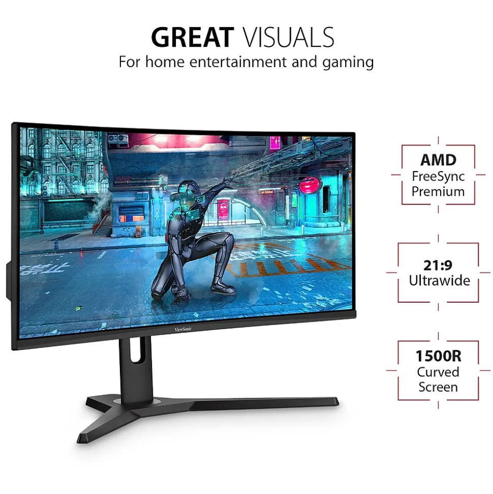 34" Curved 144 Hz LCD Gaming Monitor, Black (VX3418-2KPC) | ViewSonic Fashion