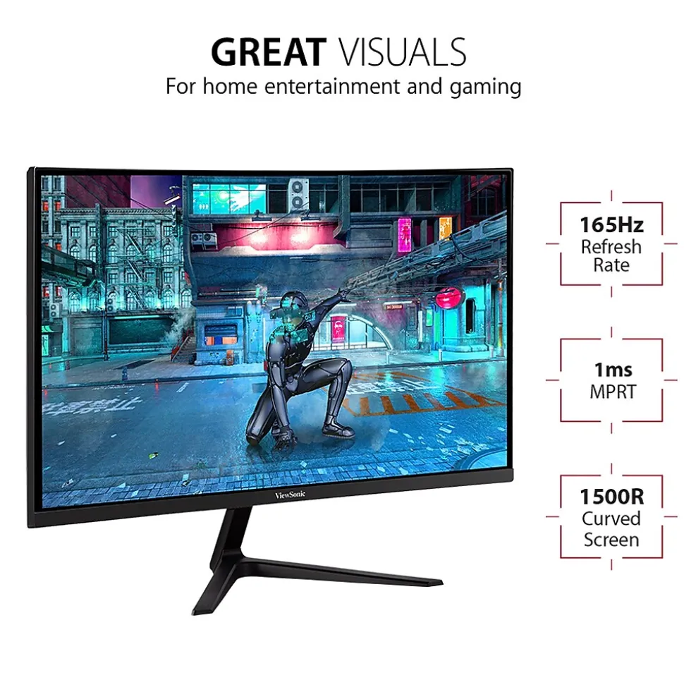 27" Curved 165 Hz LCD Gaming Monitor, Black (VX2718-2KPC-MHD) | ViewSonic Online