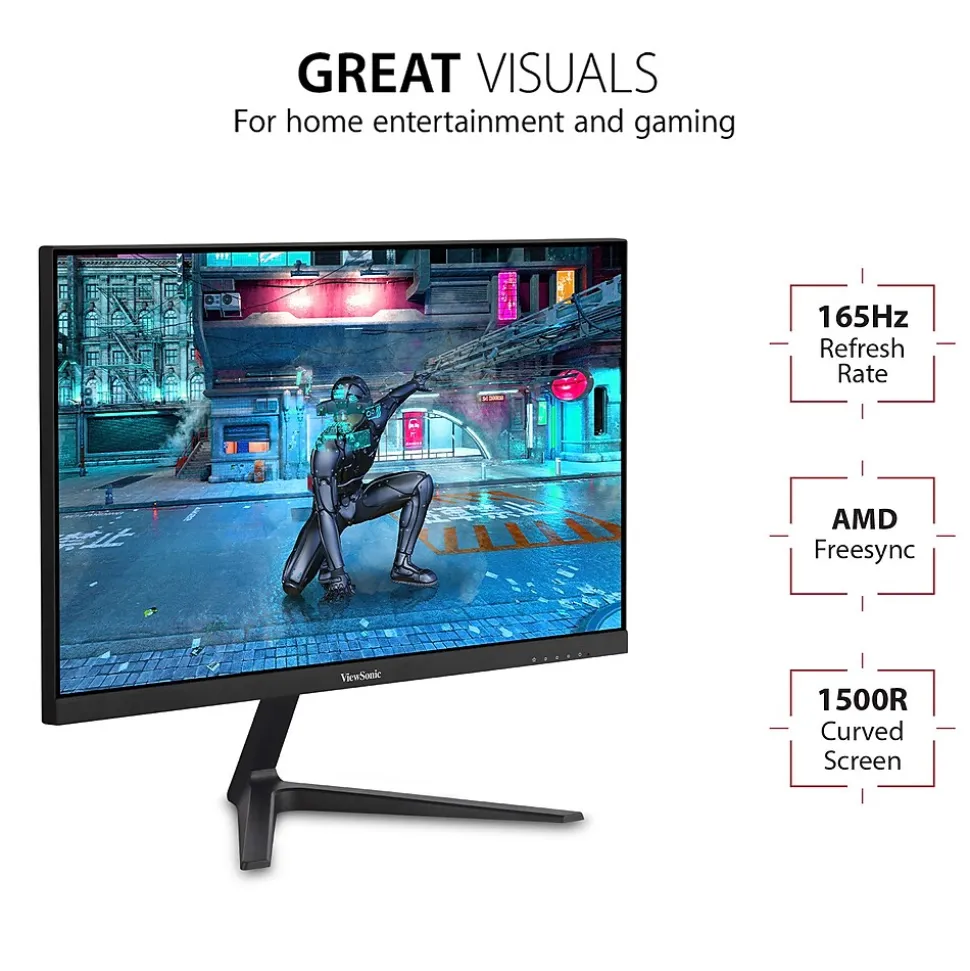 24" Curved 165Hz LED Gaming Monitor, Black (VX2418C) | ViewSonic Online