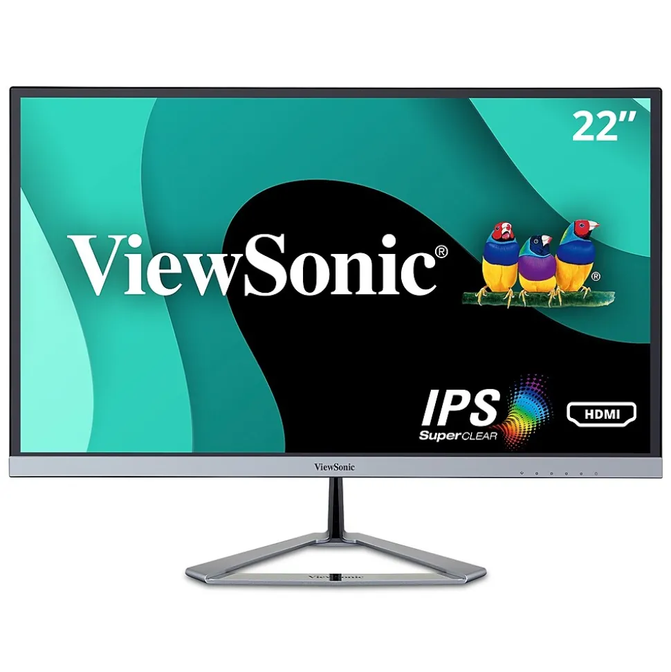 22" 1080P Widescreen 75Hz IPS Monitor, Silver (VX2276-SMHD) | ViewSonic New