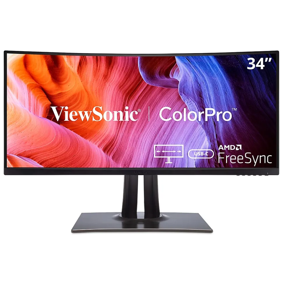 ColorPro 34" Curved 100 Hz LCD Monitor, Black (VP3481A) | ViewSonic Best