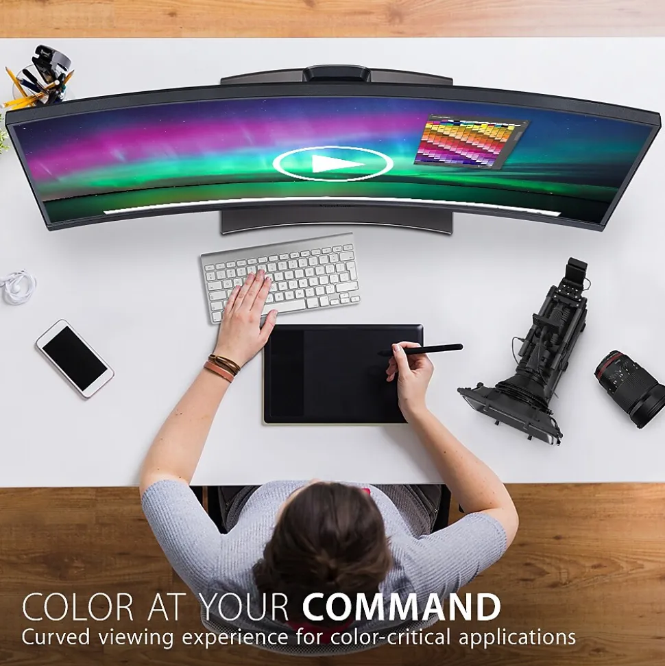 ColorPro 34" Curved 100 Hz LCD Monitor, Black (VP3481A) | ViewSonic Best