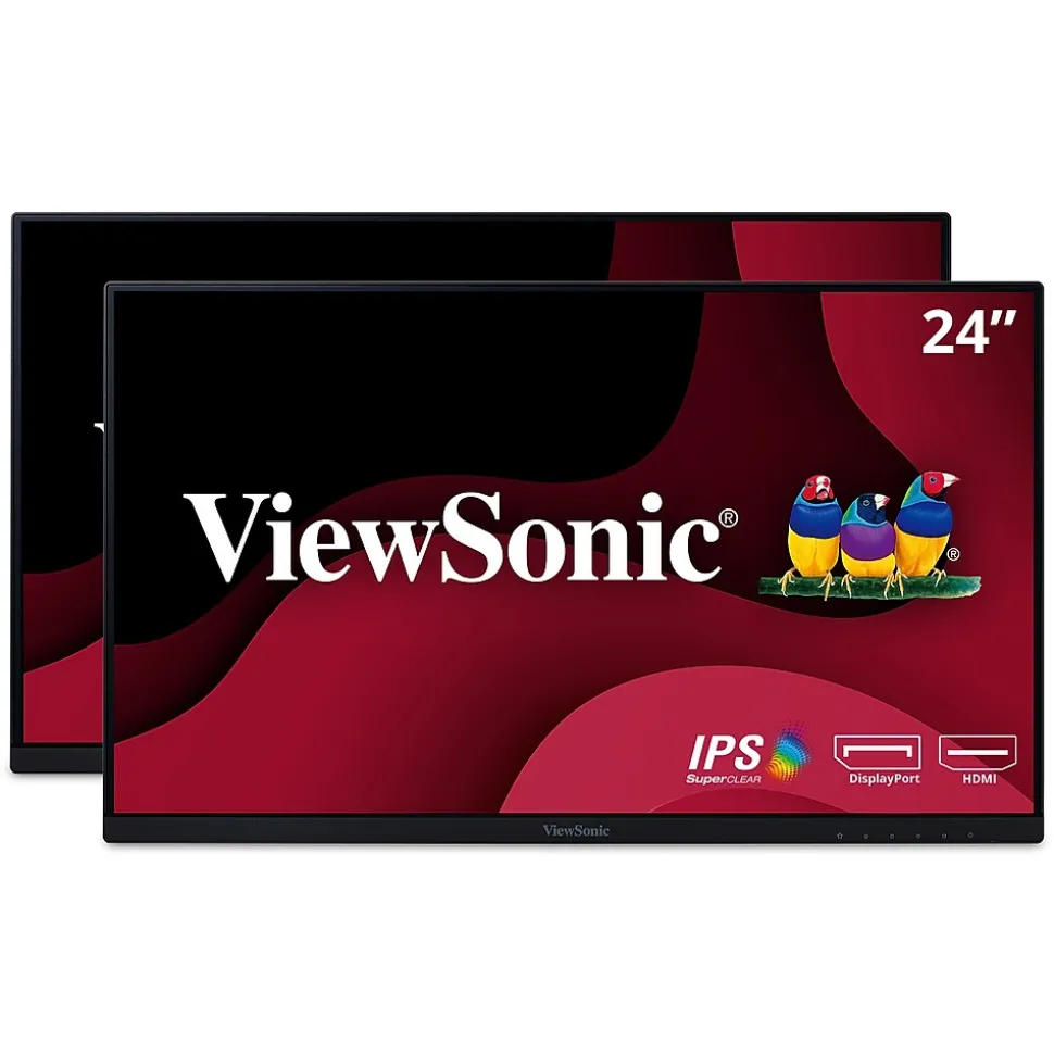 Dual Pack Head-Only 24" 100 Hz LED Monitor, Black (VA2456-MHD_H2) | ViewSonic Store