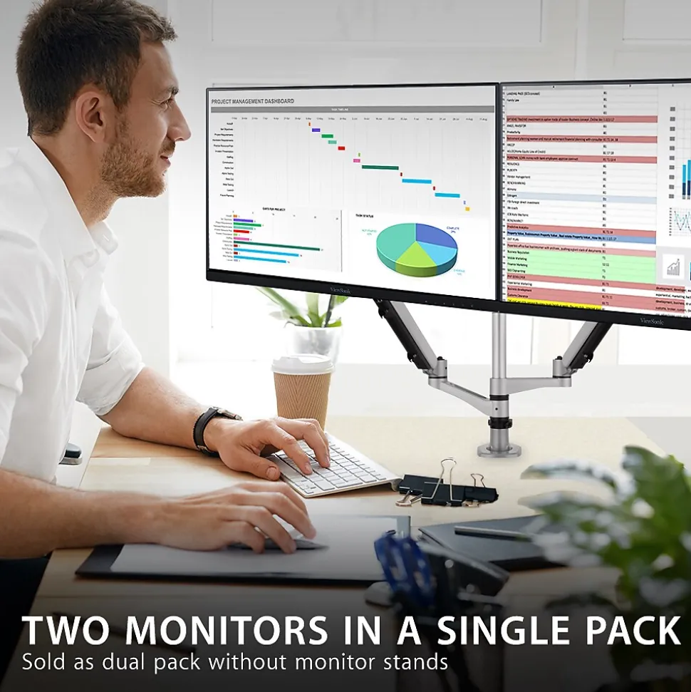 Dual Pack Head-Only 24" 100 Hz LED Monitor, Black (VA2456-MHD_H2) | ViewSonic Store