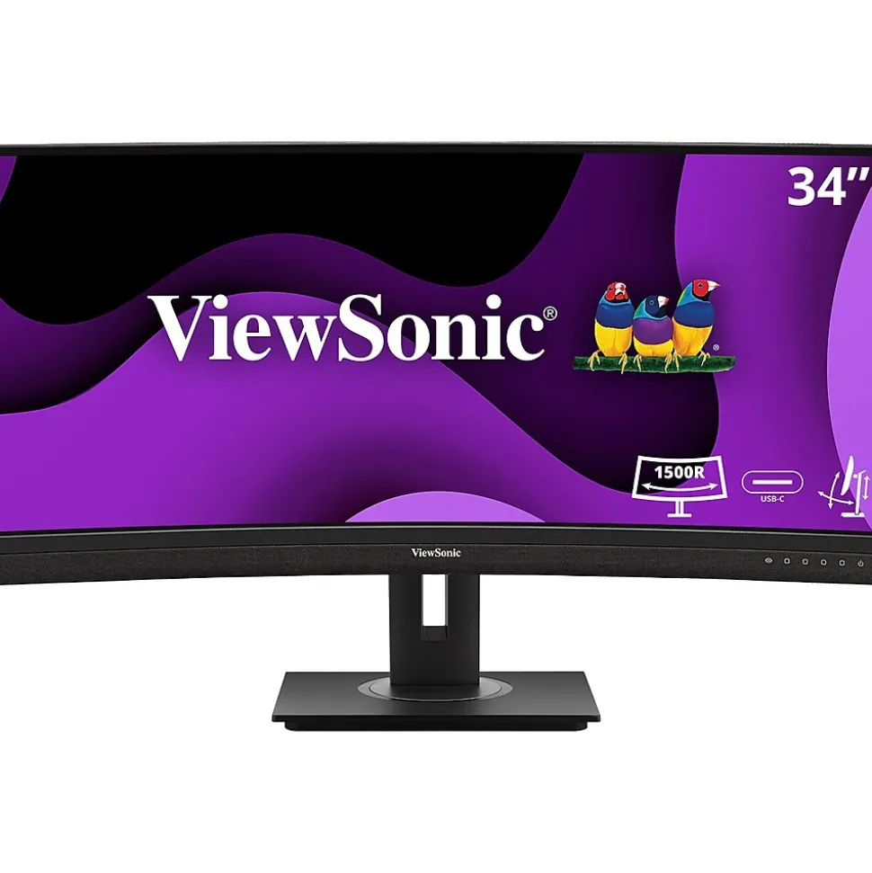 Ergonomic 34" Curved 100Hz LED Monitor, Black (VG3456C) | ViewSonic New