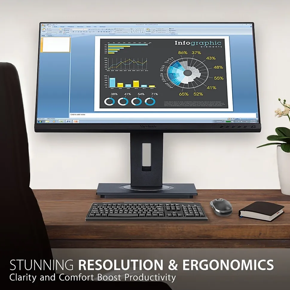 Ergonomic 27" 60Hz LCD Monitor, Black (VG2755) | ViewSonic Best