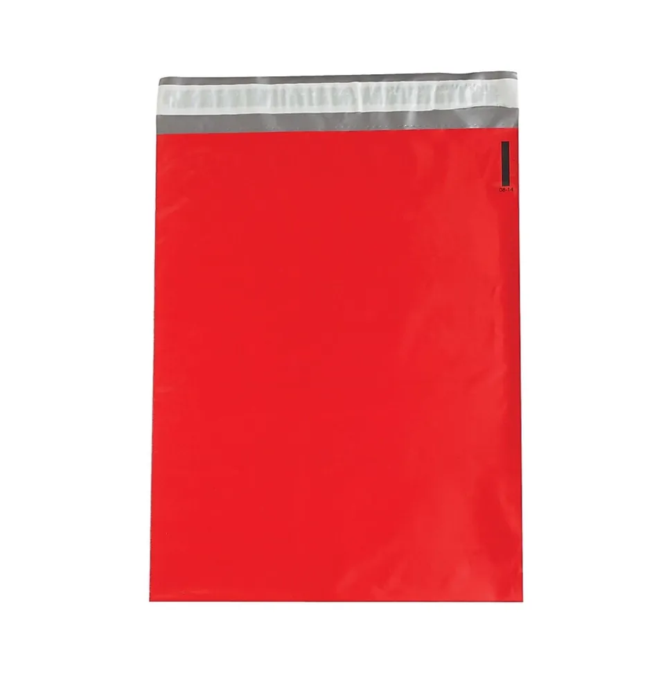 14.5"W x 19"L Peel & Seal Colored Poly Mailer, Red, 100/Carton (CPM1419R) | SI Products Shop