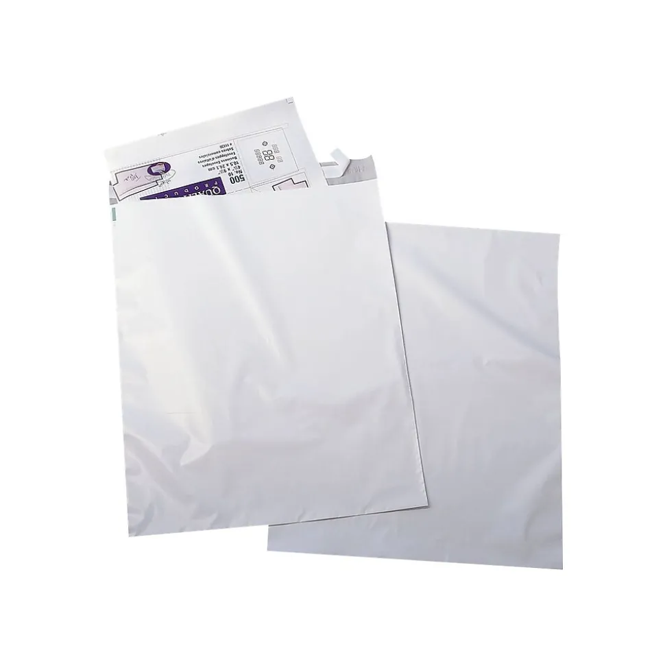 12"W x 15.5"L Peel & Seal Poly Mailers, White, 100/Box (QUA46199) | Staples Clearance