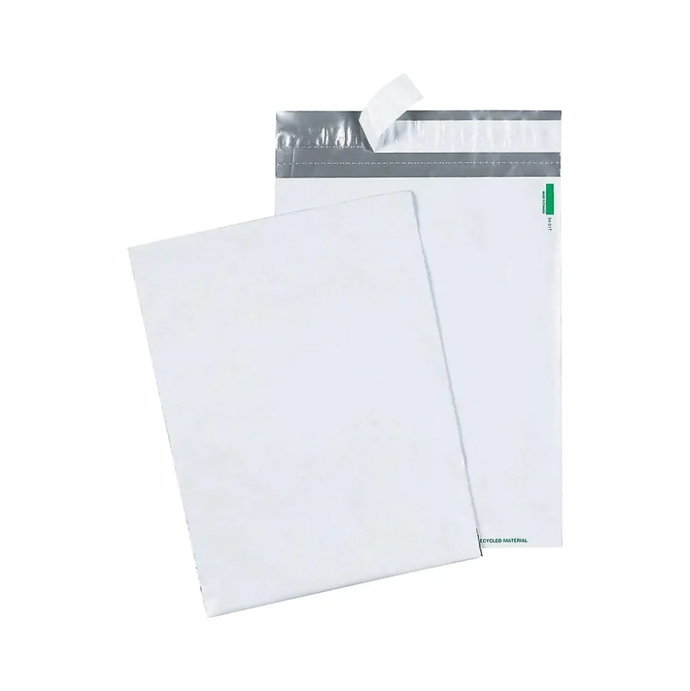 9"W x 12"L Redi-Strip Poly Mailers, White, 100/Pack (QUA46190) | Staples Store