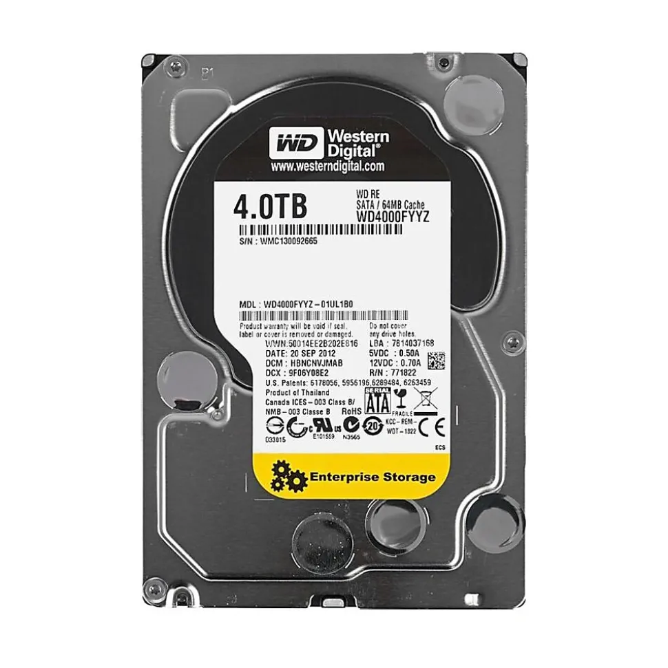RE 4TB 7200RPM SATA 6Gbps 64MB Cache 3.5-inch Internal Hard Drive, Certified Pre-Owned Product (WD4000FYYZ) | Western Digital Clearance