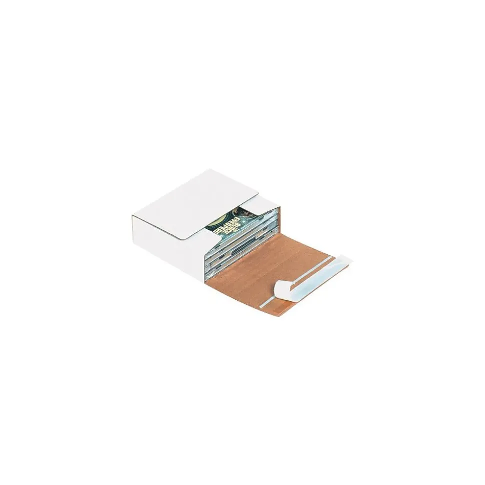 5 3/4" x 5 1/16" x 1 3/4", Self-Seal CD Mailers, White, 200/Bundle (MM1002) | Unbranded Outlet