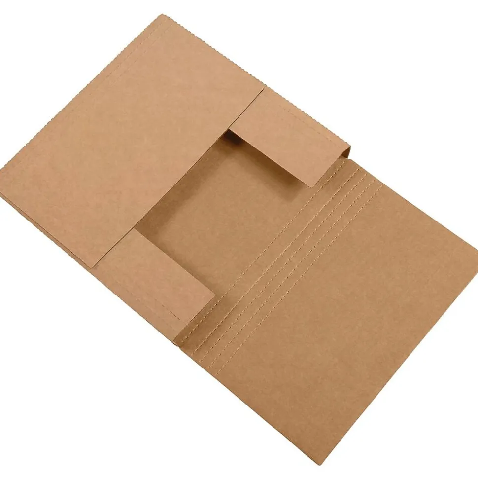 7 1/2" x 7 1/2" x 2" Easy-Fold Mailers, Kraft, 50/Bundle (M772BFK) | Partners Brand Best