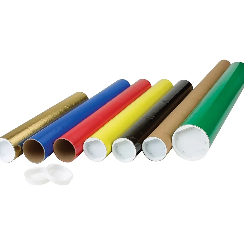 3" x 18" Capped Mailing Tubes, Black, 24/Carton (P3018BL) | Unbranded Store