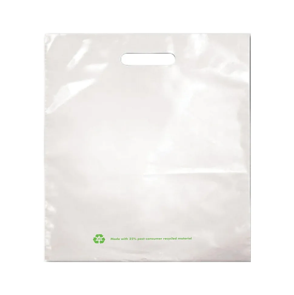 15" x 19" Gusseted Poly Bags, 2.25 Mil, White, 500/Carton (6730) | Laddawn Fashion