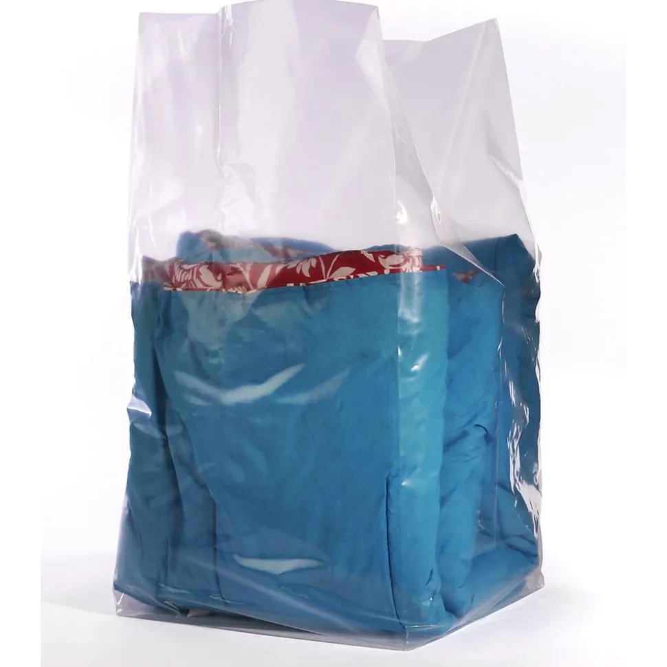 16" x 36" Gusseted Poly Bags, Bags on a Roll, 1.5 Mil, Clear, 250/Roll (1495R) | Laddawn Sale