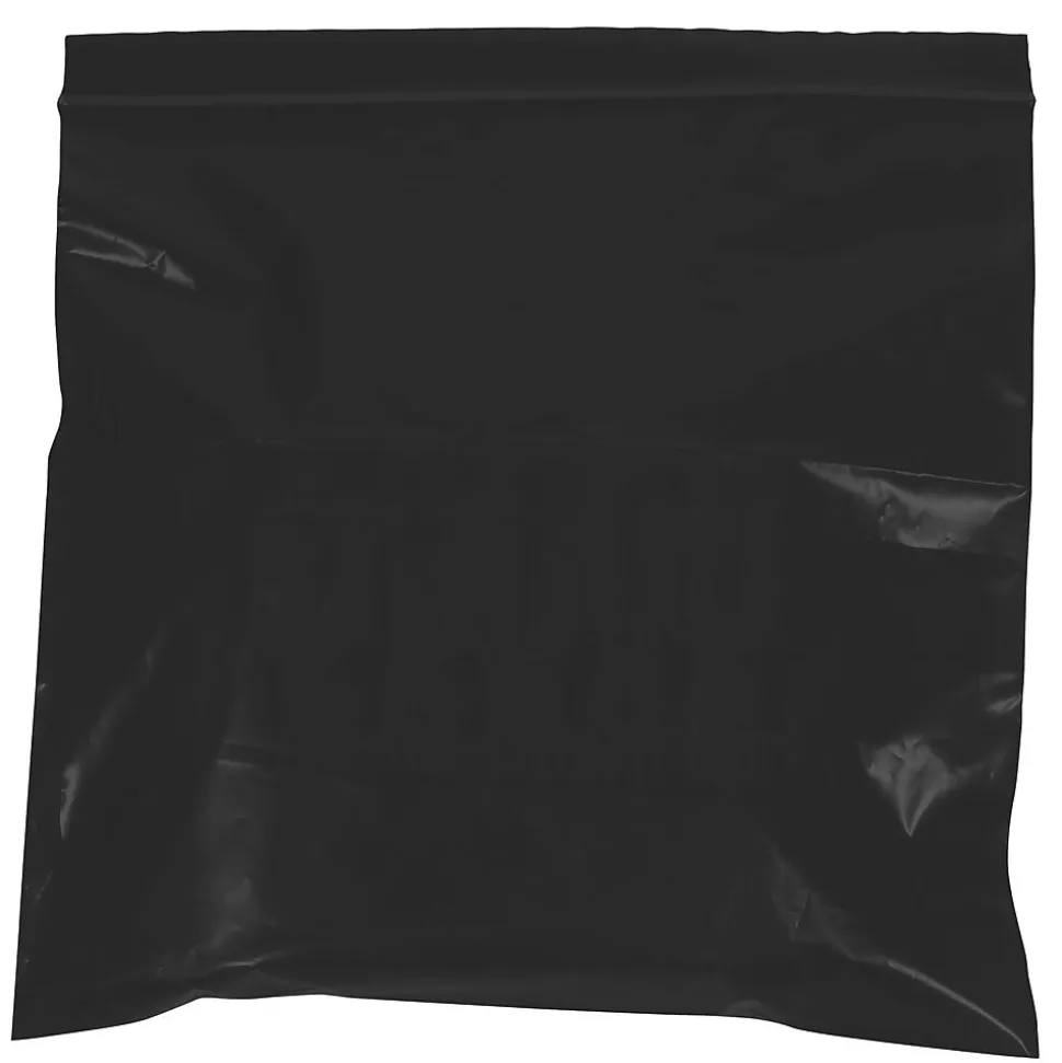 10" x 12" Reclosable Poly Bags, 2 Mil, Black, 1000/Carton (PB3655BK) | Unbranded Hot