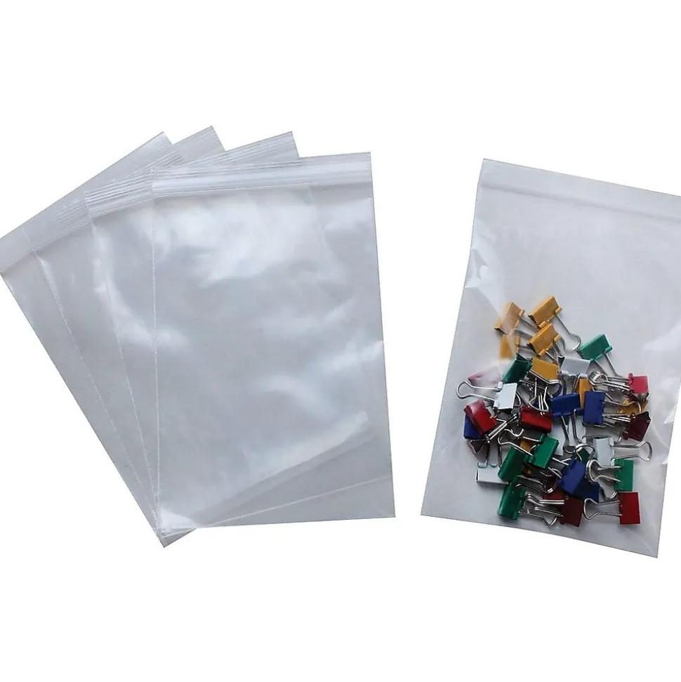 5" x 2" Reclosable Poly Bags, 2 Mil, Clear, 1000/Pack (PB3530) | The Packaging Wholesalers Store