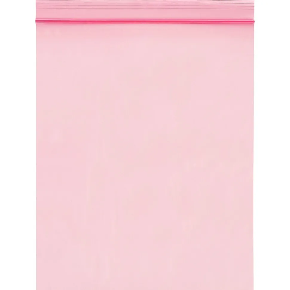 6" x 9" Reclosable Poly Bags, 2 Mil, Pink, 1000/Carton (PBAS725) | Partners Brand Shop