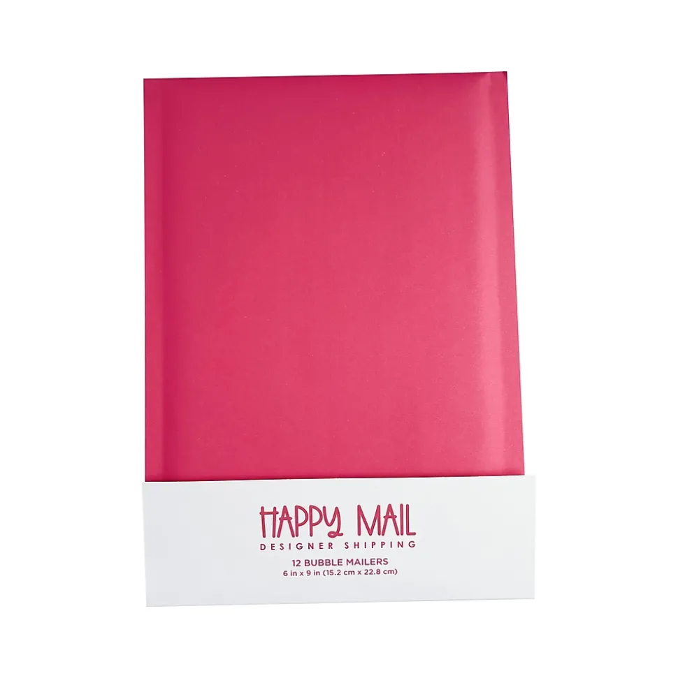 6" x 9" Self-Sealing Bubble Mailer, Pink, Dozen (245155) | Happy Mail Cheap