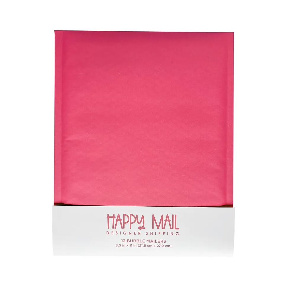 8.5" x 11" Self-Sealing Bubble Mailer, Pink, Dozen (245158) | Happy Mail Shop