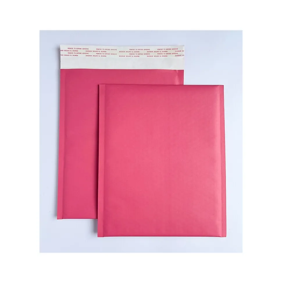 8.5" x 11" Self-Sealing Bubble Mailer, Pink, Dozen (245158) | Happy Mail Shop