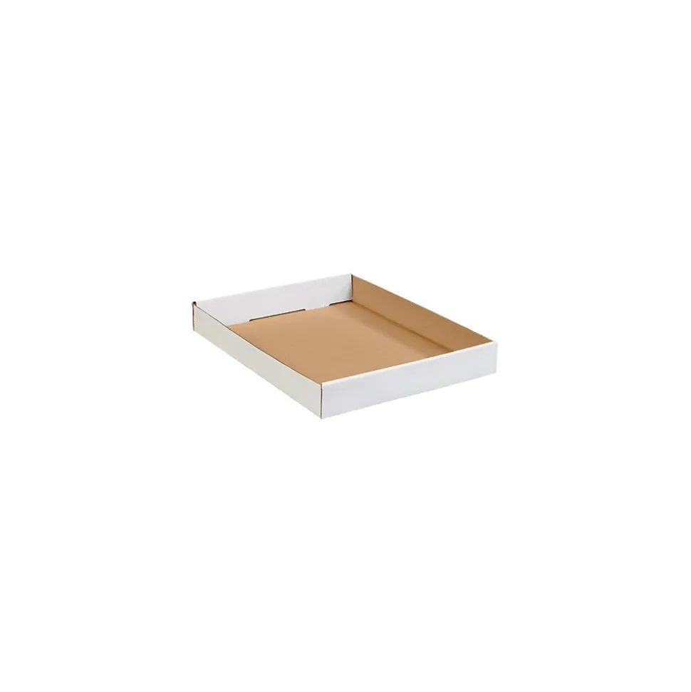 15" x 12" x 1.75" Corrugated Trays, 32 ECT, White, 50/Bundle (15122CTW) | Unbranded New