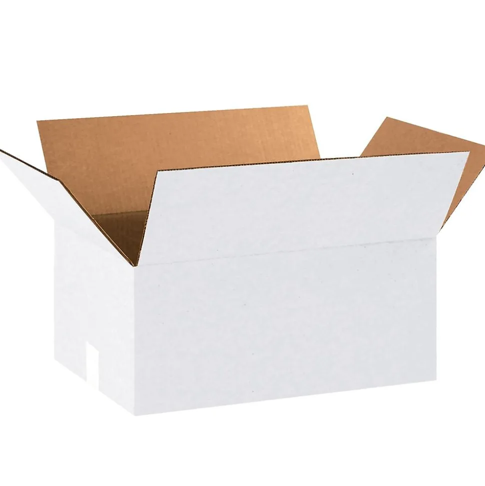 18" x 12" x 8" Kraft Corrugated Boxes, White, 25/Bundle (18128W) | SI Products Store